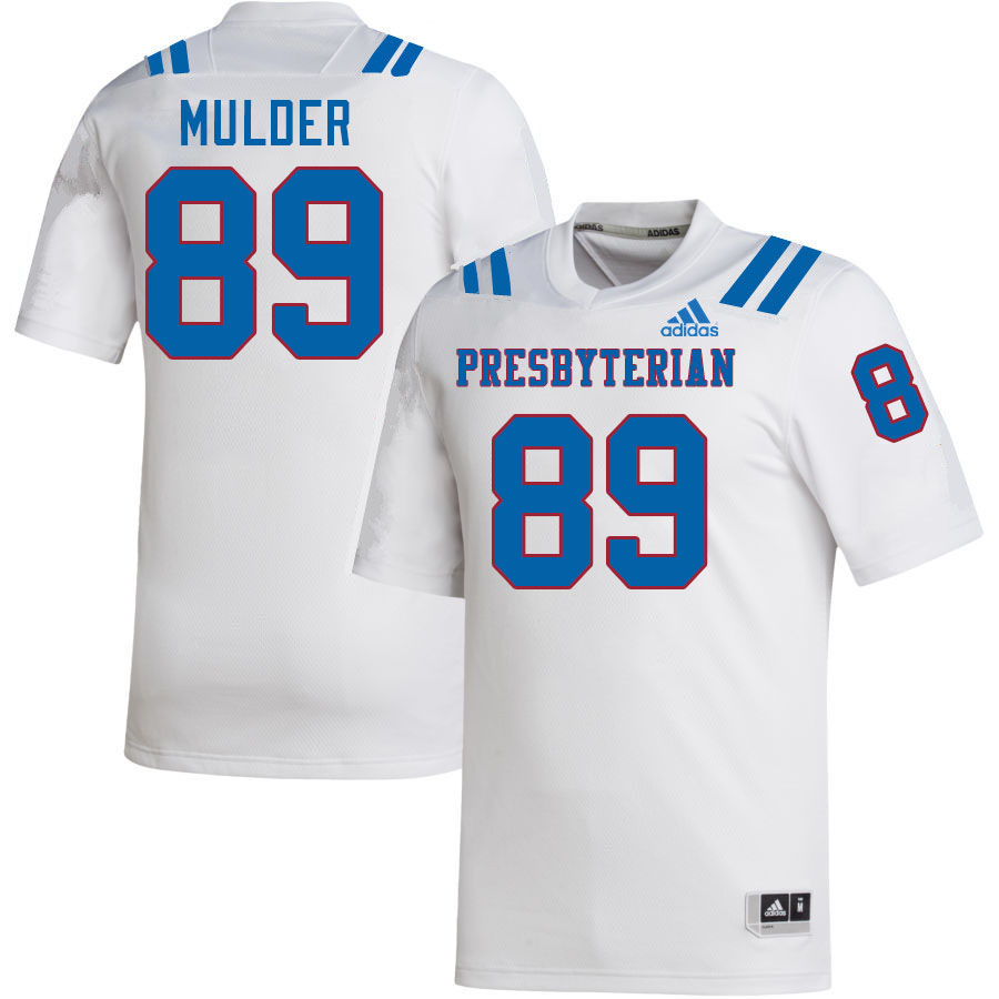 Men-Youth #89 Terik Mulder Presbyterian Blue Hose 2023 College Football Jerseys Stitched-White